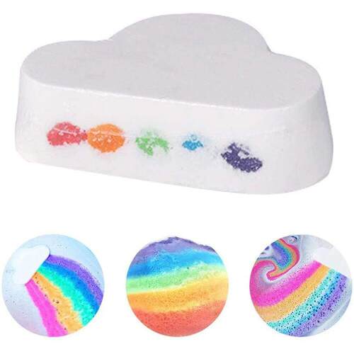 Rainbow Cloud Bath Bomb Colorful Sea Salt Natural Handmade f