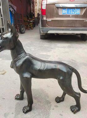 铜狗摆件纯铜哮天犬十二生肖狗旺财狗茶宠客厅办公室门口工艺摆件