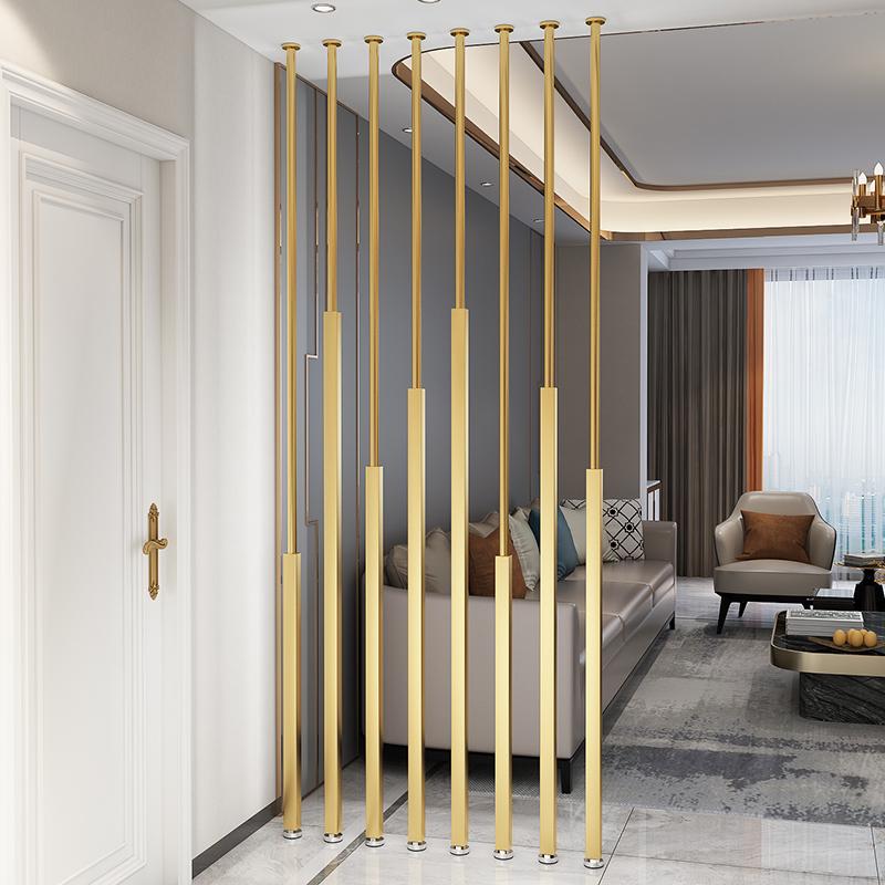 简约铁艺入户客厅卧室创意隔断墙玄关屏风竖条柱子办公室遮挡立柱