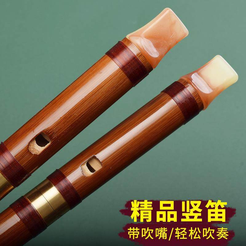 竖笛竖吹带吹嘴顺笛二节笛子竹笛初学成人苦竹演奏乐器葫芦笛入门