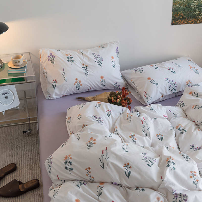 床单件套06ym四春秋款床三件套宿舍复古ins小被套笠碎花床上用品