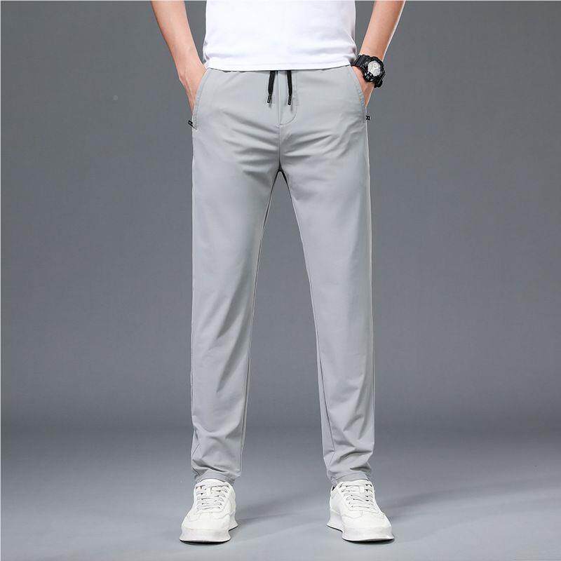 薄男XX069款冰丝休闲裤男款夏季直筒宽松搭裤弹力闲男士休裤子百