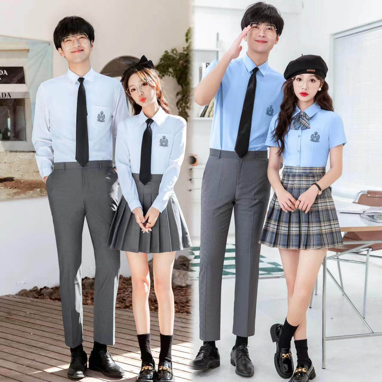 男女职业工装衬衫套装酒吧ktv网咖电竞馆桌球室服务员工作服衬衣
