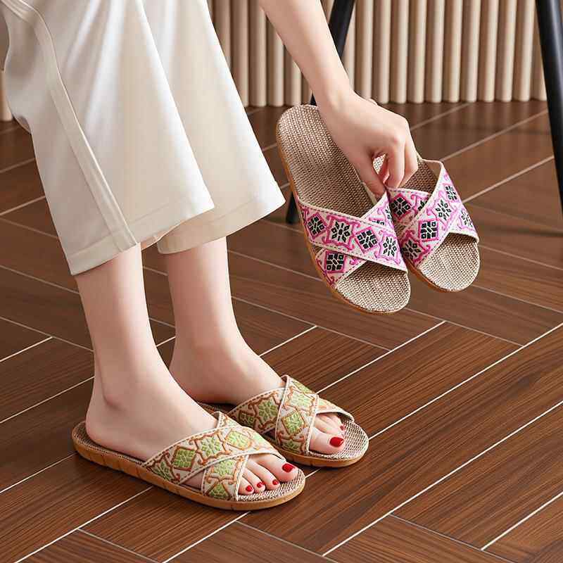 儿童居家拖鞋宝宝男童女童春秋棉麻室内防滑亲子幼儿亚麻小孩夏季