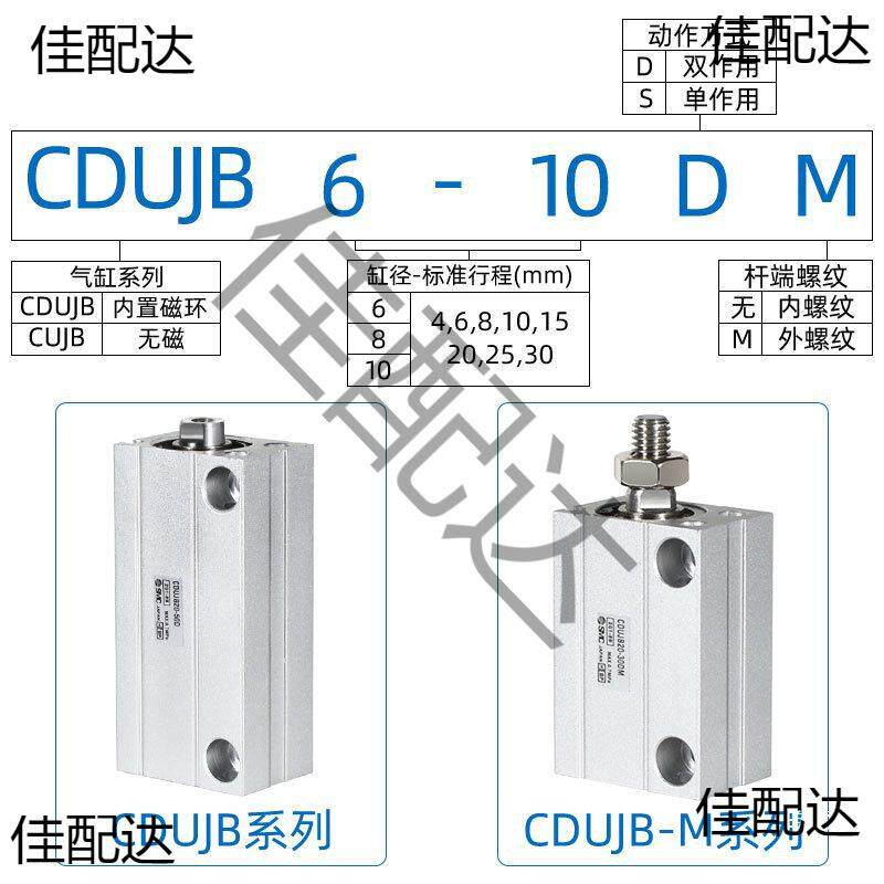 气缸CUJB CDUJB6/8/10/12/16/20-4D/6D