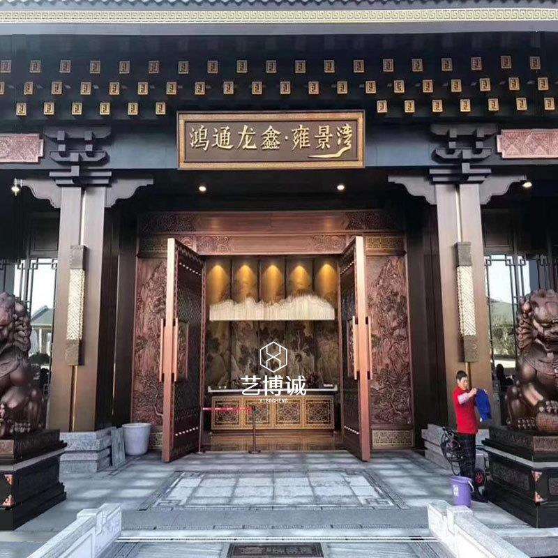 青古铜不锈钢酒店大门 深圳不锈钢玻璃大门 不锈钢公馆大门