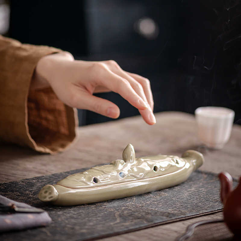 荷叶香盒线香炉陶瓷香插家用室内卧香熏香盒中式创意桌面摆件配件,餐饮具,茶道/香炉,淘宝优惠券,粉丝福利购,淘宝优惠卷