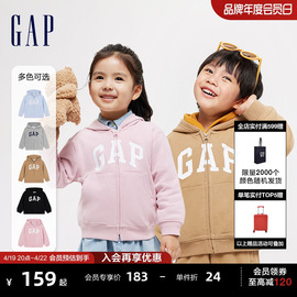 gap男女幼童大童2024logo经典连帽卫衣，大小童同款儿童装针织外套