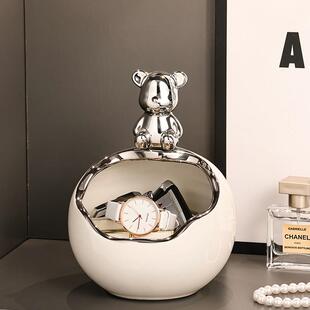 置物架入户玄关进门口放钥匙扣锁匙收纳盒摆件轻奢高端鞋柜装饰品