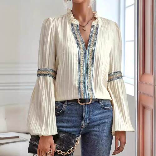 Lace lace lantern collar women's shirt