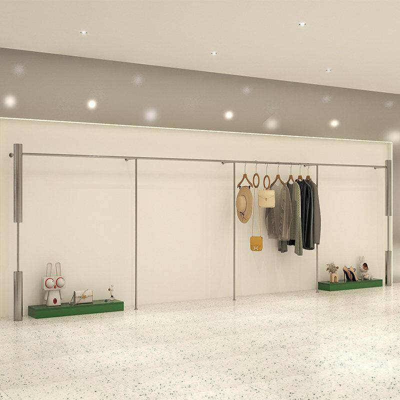 服装女装店展示架落地式上墙异型不锈钢陈列架衣服架子挂衣杆货架