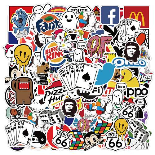 10/30/50/100PCS Cool Fashion Brand Logo Stickers Aesthetic S