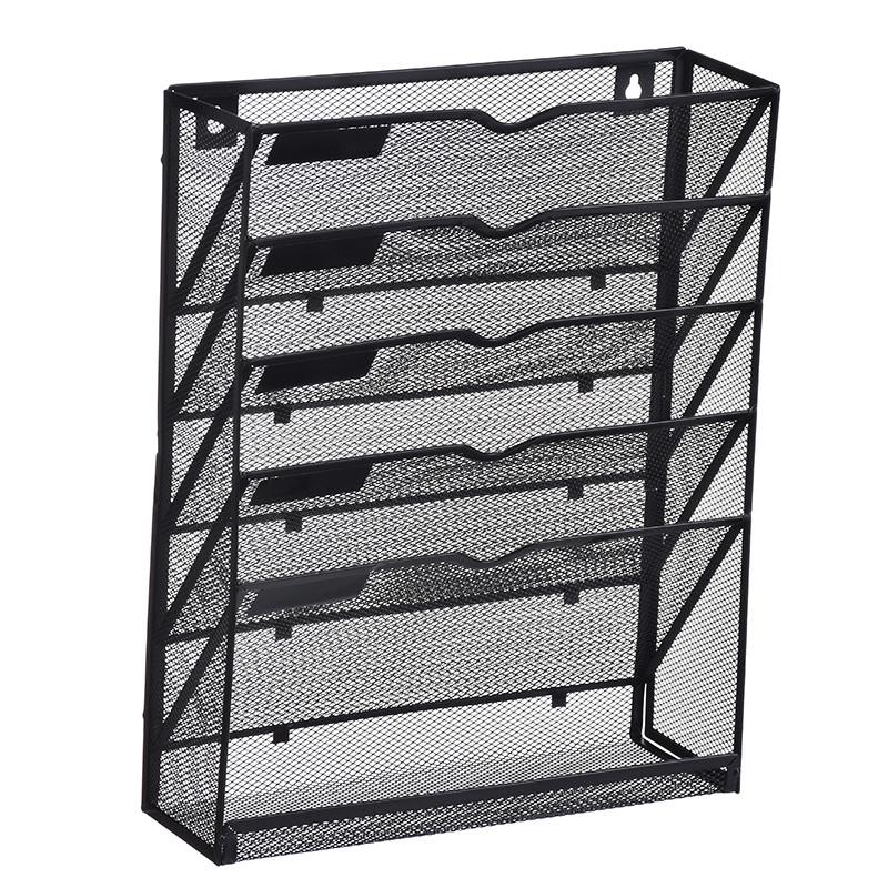 壁挂式文件夹收纳架墙上金属铁艺多功能A4资料架多层杂志报刊架子