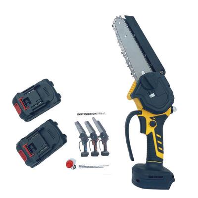 充新款数显电链刷锯无电式手单手锯家用持锂电锯户外伐木迷93469