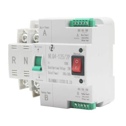 220V毫秒级切换不断电双电源自动转换开关NLQ4-125/2P 100A80A63A