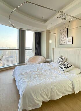 单用SI6K独F769SM6H不锈钢U型伸缩蚊帐支架支杆子配件落地家卧撑