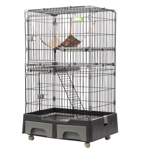 正品物猫子 宠双层 大号三层猫别墅 出口日 韩豪笼华猫房子 二层