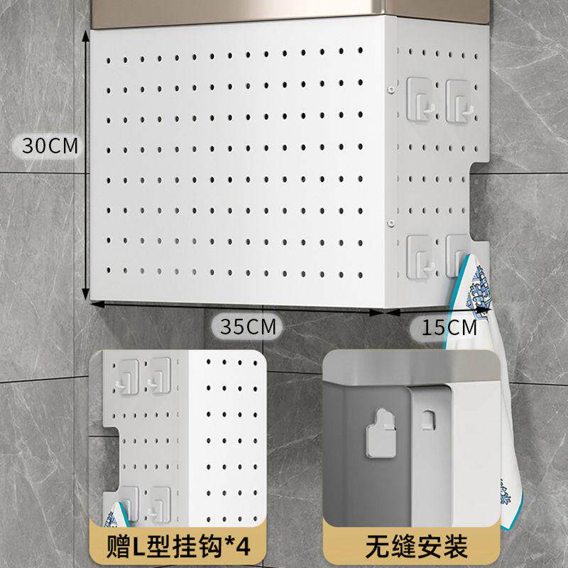 热水器打孔遮挡书桌收纳置物架