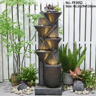 欧禅景意式落地循环流水摆件观喷泉客厅阳院PPA子台招财装饰新居