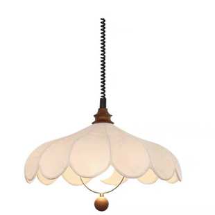 法式 复古奶油风餐厅客厅吊灯可伸缩吧台卧室书房阳台茶桌布艺吊灯