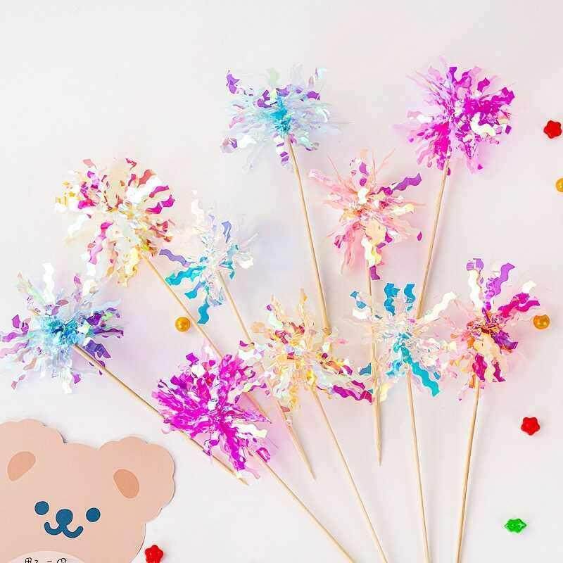 韩国ins风流苏炫彩雨丝礼花竹签生日蛋糕插件派对甜品台装饰摆件,节庆用品/礼品,节日装扮用品,淘宝优惠券,粉丝福利购,淘宝优惠卷