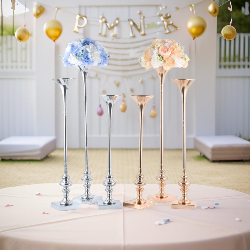 婚庆布置道具烛台桌花架西式婚礼场景装饰摆件金属铁艺餐桌花器