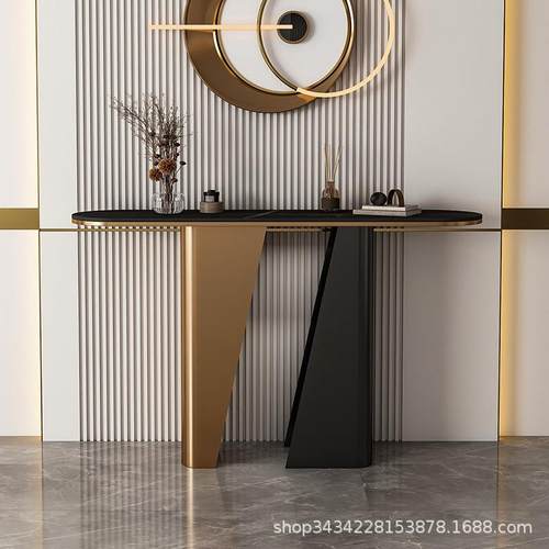 意轻奢玄关桌靠墙条案式现代简约入岩板超正对门玄关户台HWE装窄