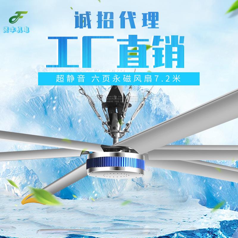 贤丰大功率厂房工业吊扇大型风扇强力直流散热电风扇工厂吊扇