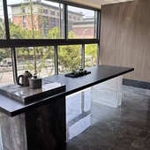 亚克力桌腿石头纹支架吧台T字型支撑餐桌茶几岛台支撑腿定制