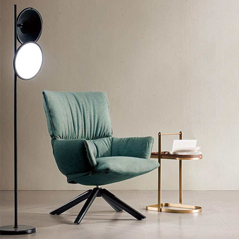 现代简约设计椅师高靠背单857人休闲酒阳店客厅台可旋沙转灯芯绒