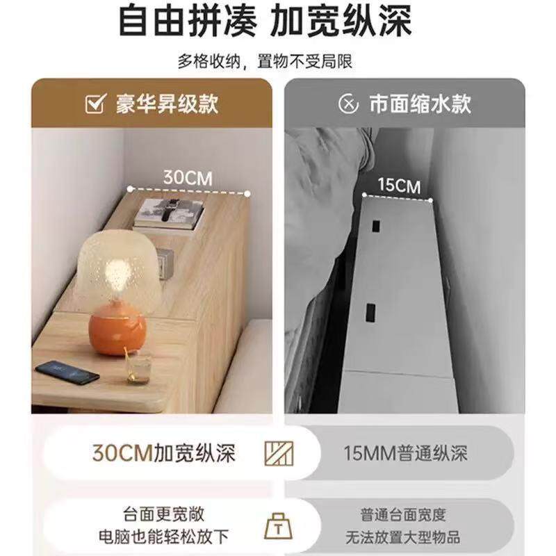 床头柜床尾柜卧室床窄边柜置物柜柜XIX子极窄收纳柜储物夹床边缝