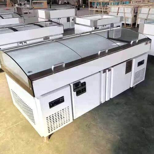 商用超市冰鲜台不锈钢海鲜冰台冷藏展示柜卧式点菜柜冷冻柜保鲜柜