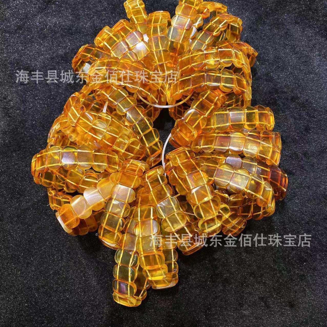琥珀蜜蜡天然金珀手牌俄料金红珀手排金珀手牌琥珀蜜蜡
