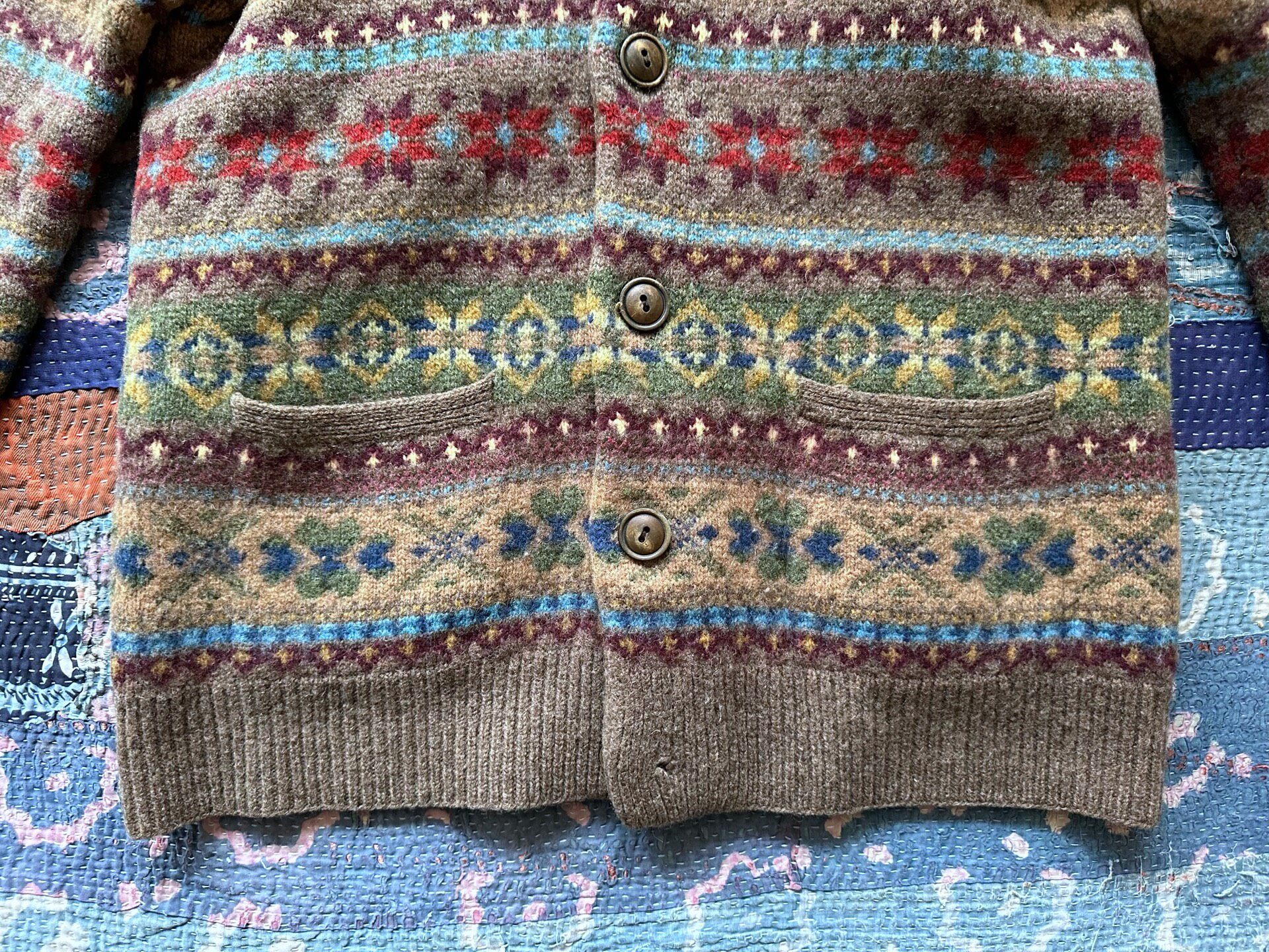 POLO RALPH LAUREN Wool Fair Isle Cardigan — label