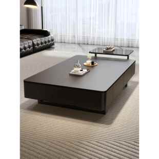 桦崟意式岩板茶几客厅家用小户型2025新款高级感茶几电视 柜 组合茶几 桌摆件饰品床笠拉车