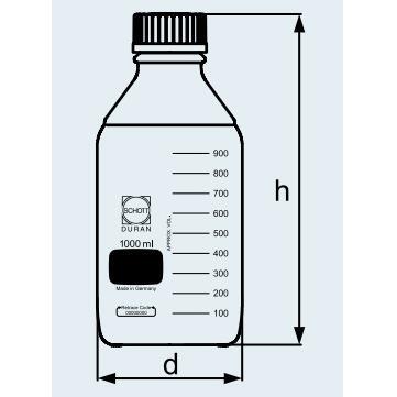 肖特SCHOTT218017353SC蓝盖瓶,透明，带盖子和倾倒环,5000mL