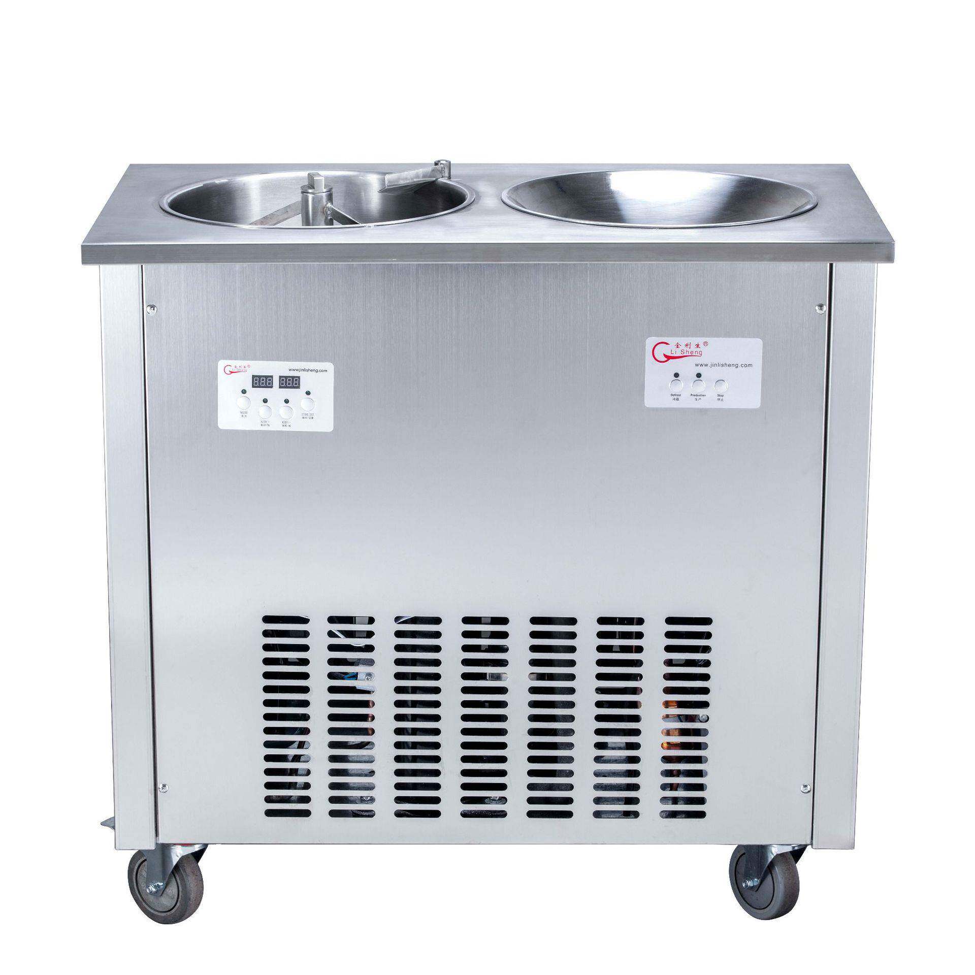 商用炒冰机炒酸奶机双锅商用炒冰淇淋机酸奶冰淇淋机水果冰沙机