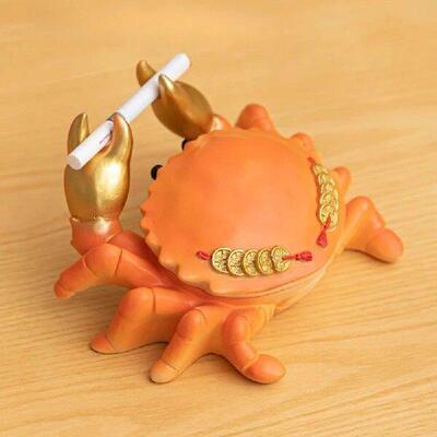 1pc Resin crab ashtray ornament Covered anti fly ash