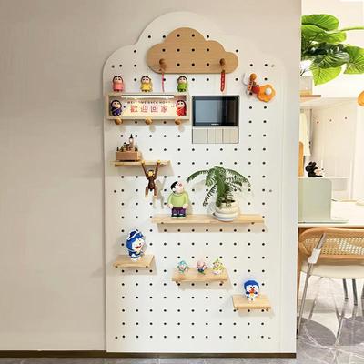 实木洞洞板配件收纳置物架挂钩火柴棍圆孔木棒层板隔板木质可定制