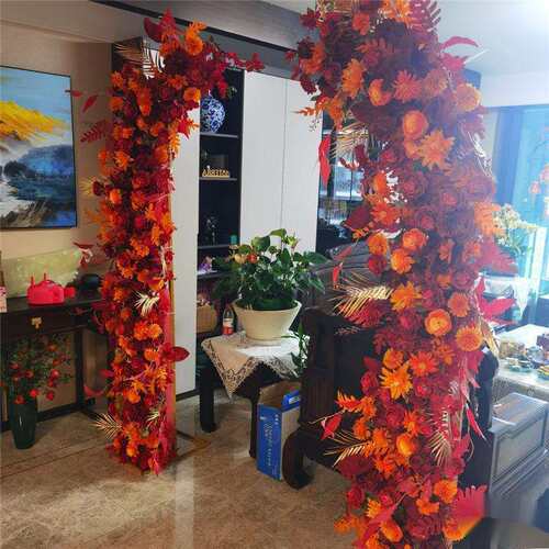 婚庆牛月角们花艺拱门户外道坪婚10030634礼羊角鲜花拱门花架们具