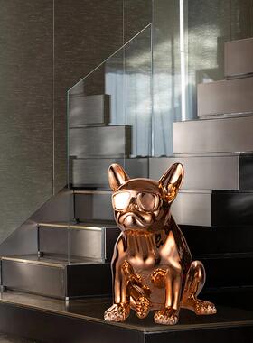 欧轻奢树客脂爱狗玄关厅摆件创意简约现代样北板间电视柜装可0313