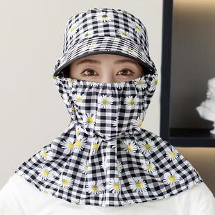 防尘帽带披肩帽防晒遮阳透气护颈护脸农用干活户外采摘茶工作帽女
