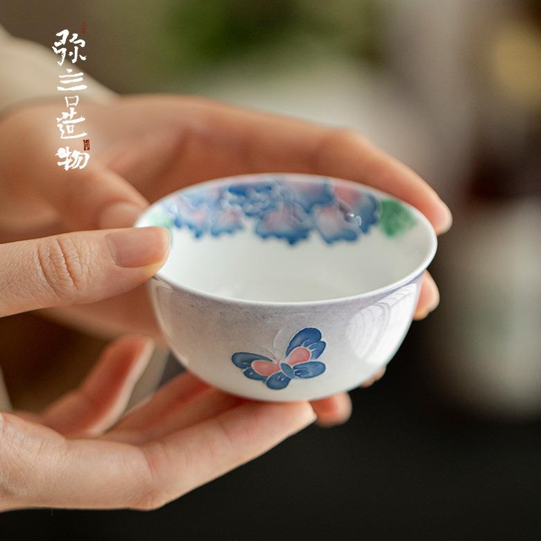 弥言创意渐变大号主人杯堆料纯手绘茶杯家用品茗杯女士专用高颜值