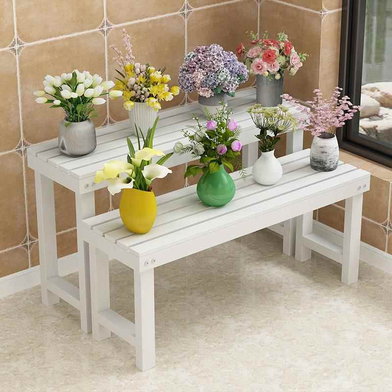 白实木花架家用阶色梯多物肉植多层阳台落地盆IGM置物室内外放花