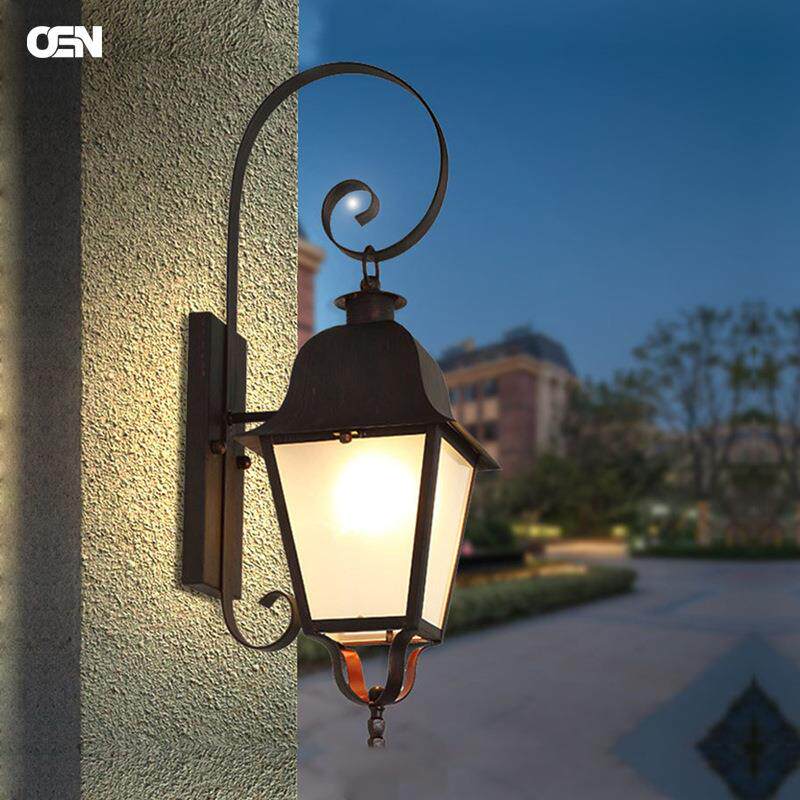 led户外美式简约壁灯方形别墅园林创意墙壁灯防水墙壁照明景观灯