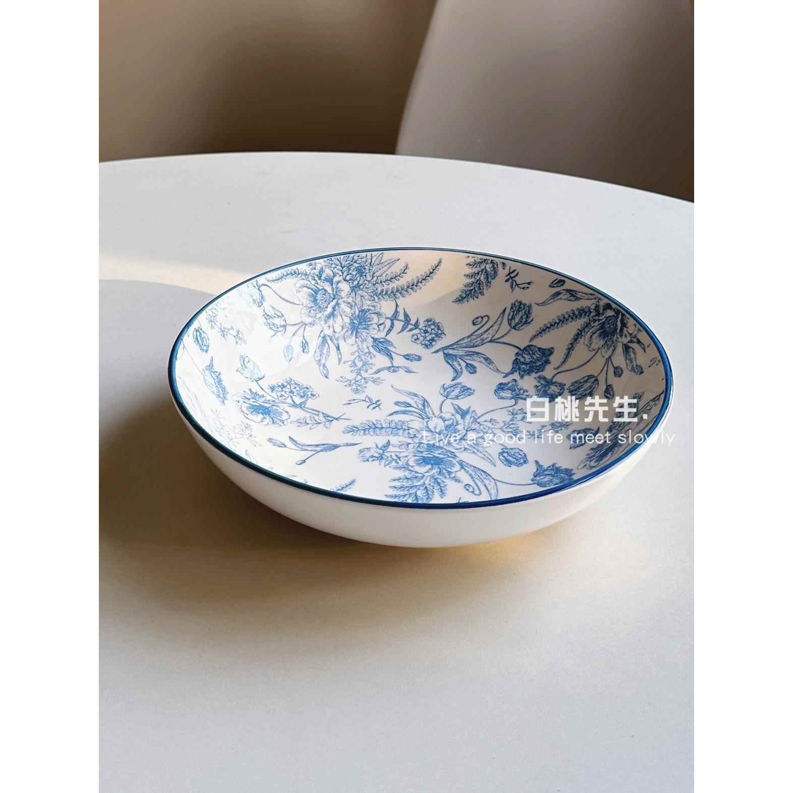 优雅高级大方时尚休闲ins风陶瓷家用汤盘碗吃面饭碗早餐沙拉宿舍