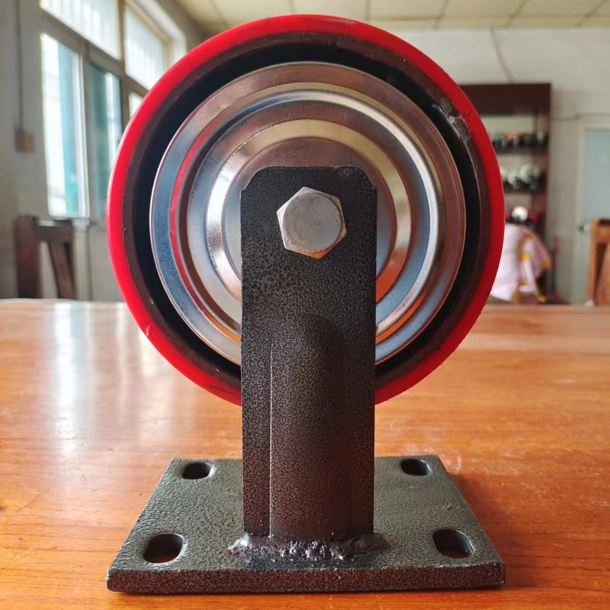 5脚轮寸4聚氨酯万向刹车定向86寸寸重型底板轮寸大