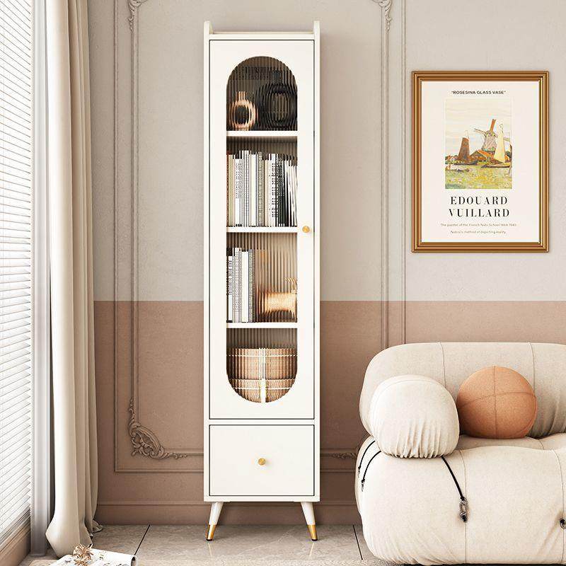 法式奶油风书柜客厅带门玻璃展示柜电视柜旁置物柜小型边柜