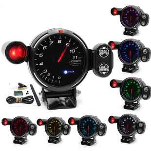 12V汽车改装 转速表3.15英寸80MM通用仪表七彩背光白光蓝光红光