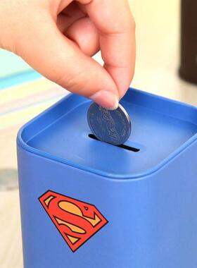 卡通存钱罐马口铁方形储蓄罐铁罐学生奖品 jar money box coins